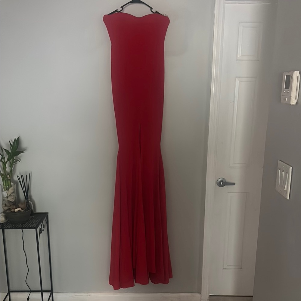 Vibrant Red Strapless Gown for Weddings